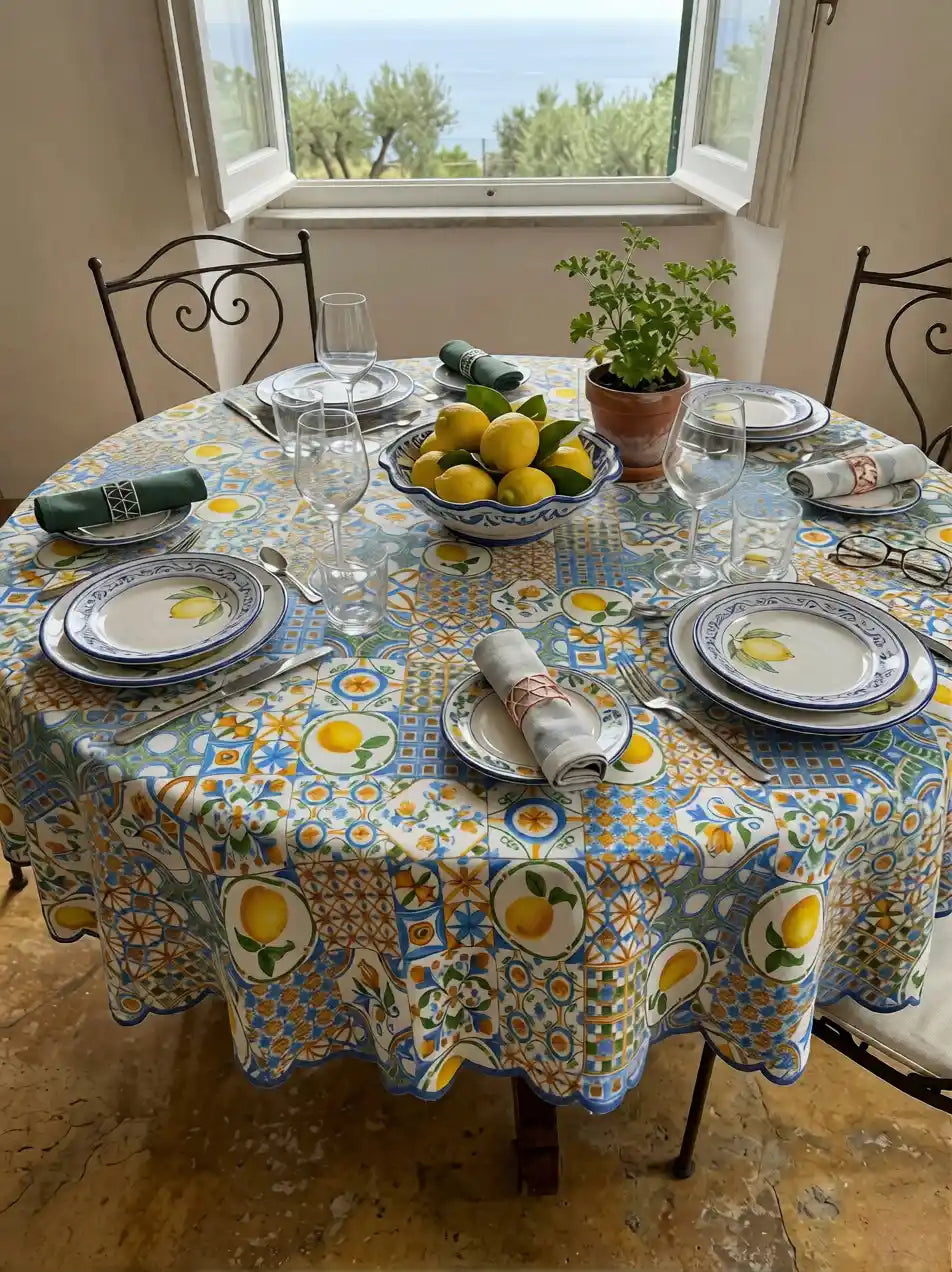 mantel limón azulejos
