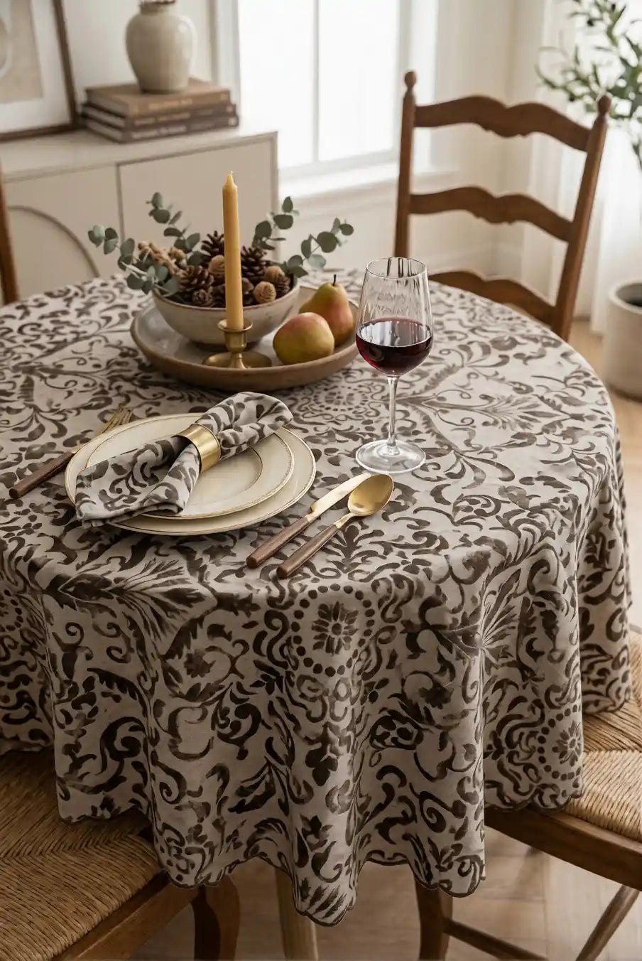 mantel espigas marron
