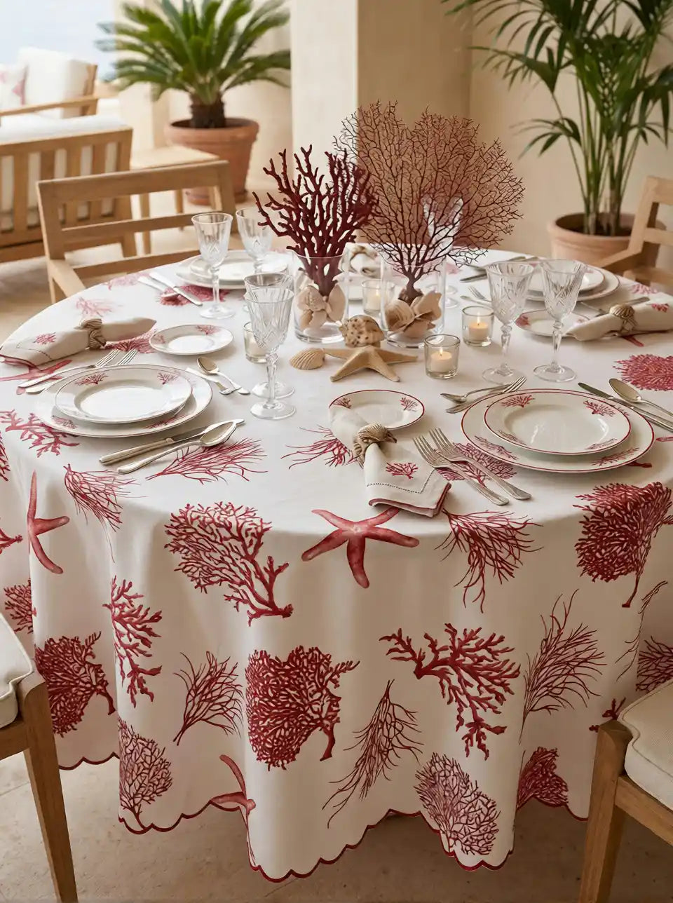 mantel coral rojo