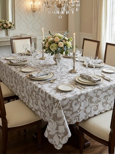 Mantel Hanna beige de algodón y satén