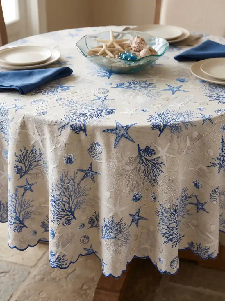mantel lino coral