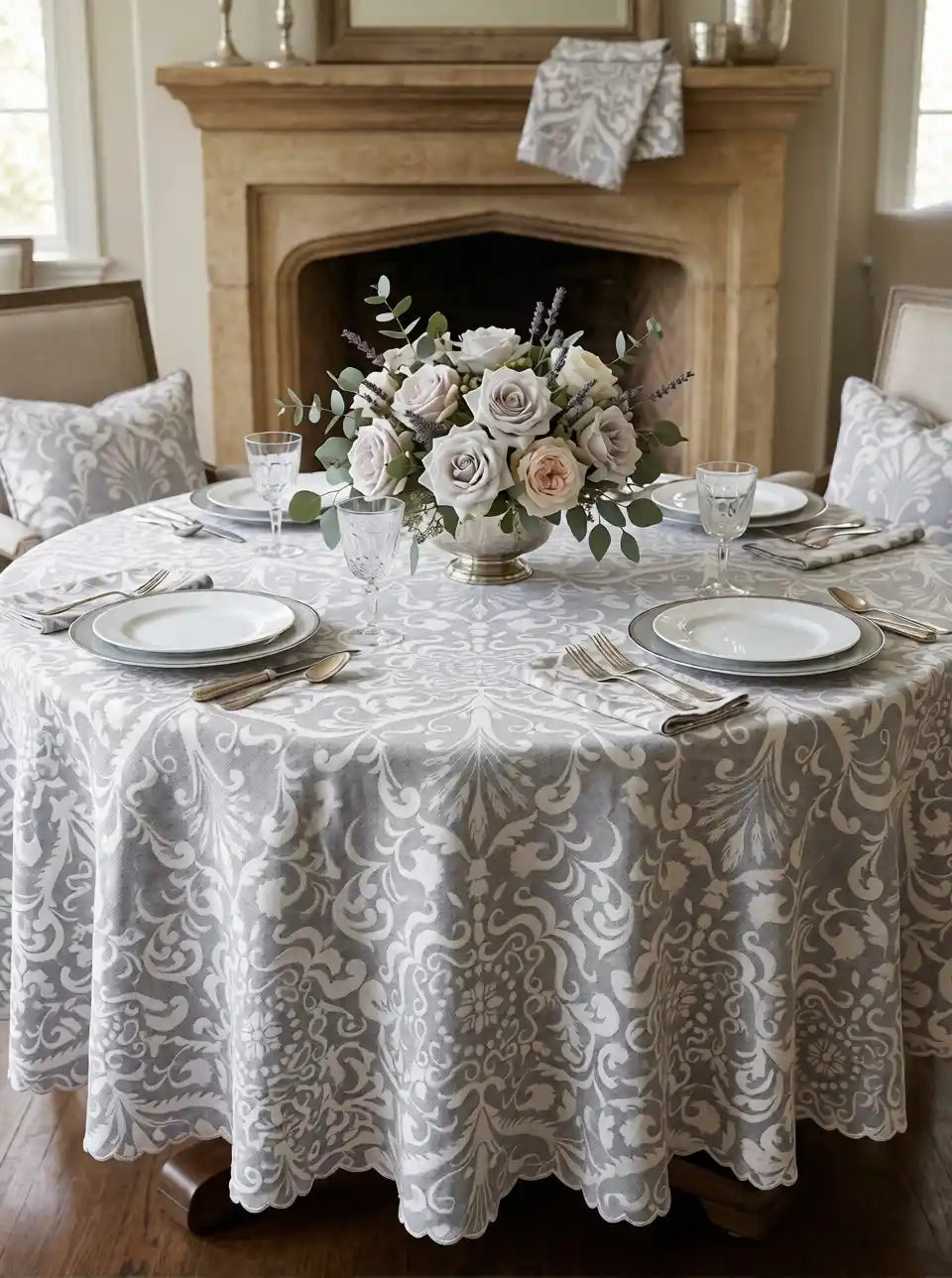 mantel espigas gris
